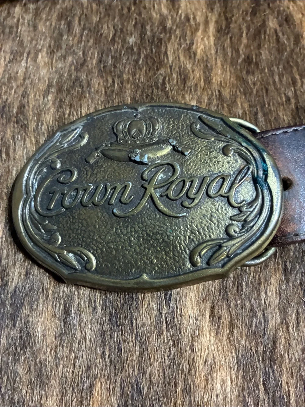 Crown Royal vintage Buckle with Circle Y concho belt in size 38